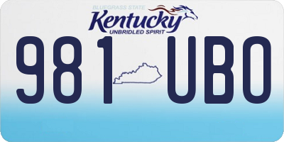 KY license plate 981UBO