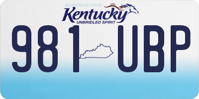 KY license plate 981UBP