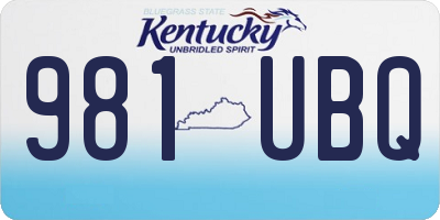 KY license plate 981UBQ