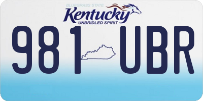 KY license plate 981UBR