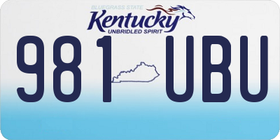 KY license plate 981UBU