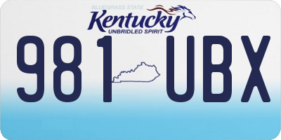KY license plate 981UBX