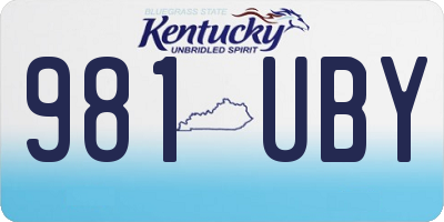KY license plate 981UBY