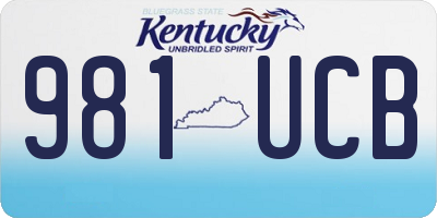 KY license plate 981UCB