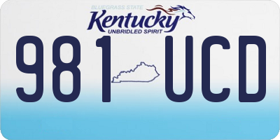 KY license plate 981UCD