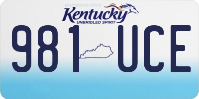 KY license plate 981UCE