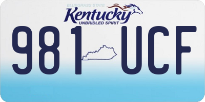 KY license plate 981UCF