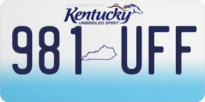 KY license plate 981UFF