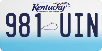 KY license plate 981UIN