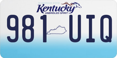 KY license plate 981UIQ