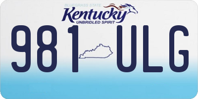 KY license plate 981ULG