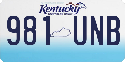 KY license plate 981UNB