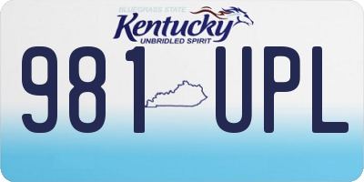 KY license plate 981UPL