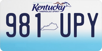KY license plate 981UPY