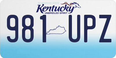 KY license plate 981UPZ