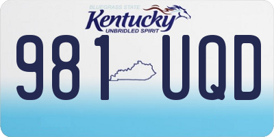 KY license plate 981UQD