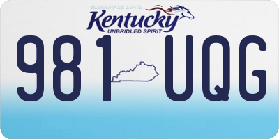 KY license plate 981UQG