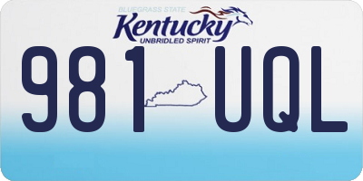 KY license plate 981UQL