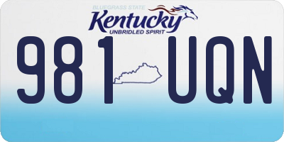 KY license plate 981UQN