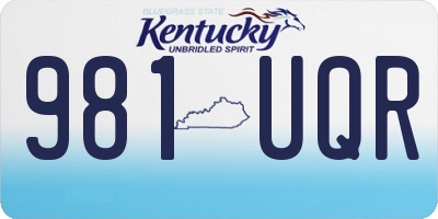 KY license plate 981UQR