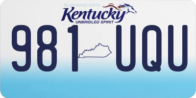 KY license plate 981UQU