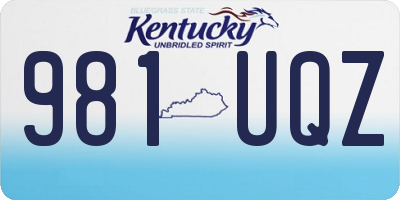 KY license plate 981UQZ