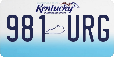 KY license plate 981URG