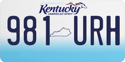 KY license plate 981URH