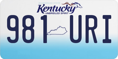 KY license plate 981URI
