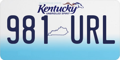 KY license plate 981URL