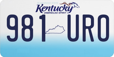 KY license plate 981URO