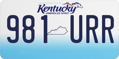 KY license plate 981URR
