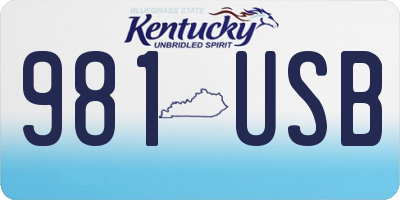 KY license plate 981USB