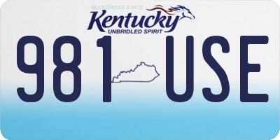 KY license plate 981USE