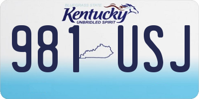 KY license plate 981USJ