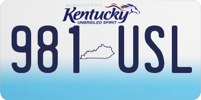KY license plate 981USL