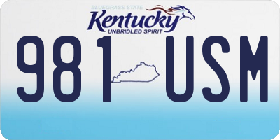KY license plate 981USM