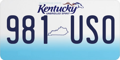 KY license plate 981USO
