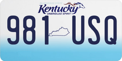 KY license plate 981USQ