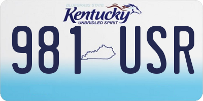 KY license plate 981USR