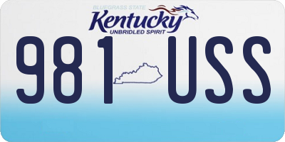 KY license plate 981USS