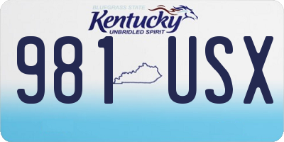 KY license plate 981USX