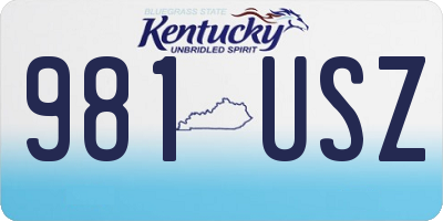 KY license plate 981USZ