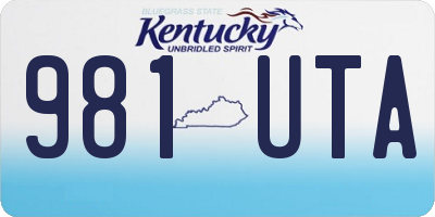 KY license plate 981UTA