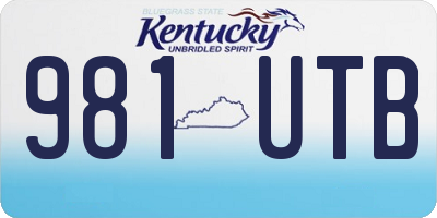 KY license plate 981UTB