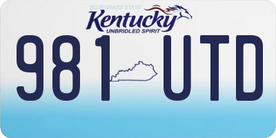 KY license plate 981UTD