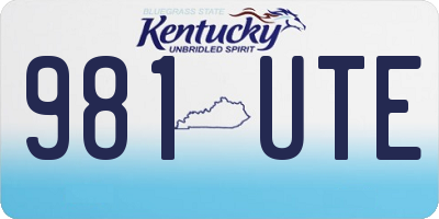 KY license plate 981UTE