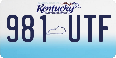 KY license plate 981UTF
