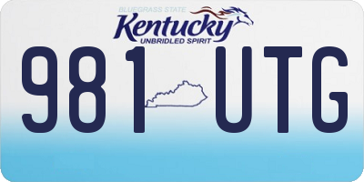 KY license plate 981UTG