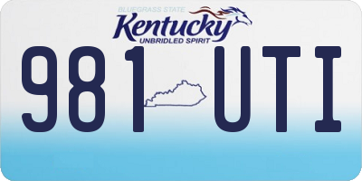 KY license plate 981UTI
